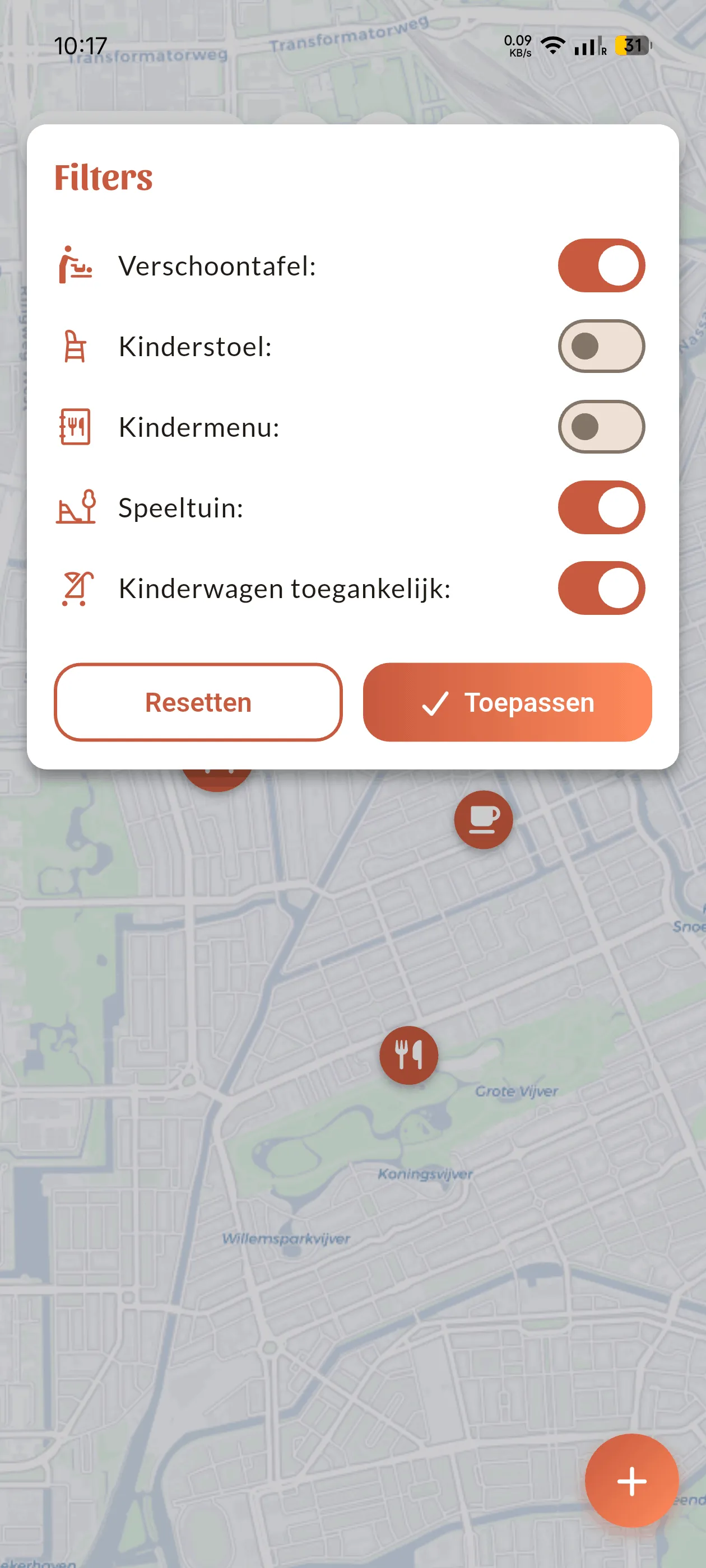 Filteren op voorzieningen