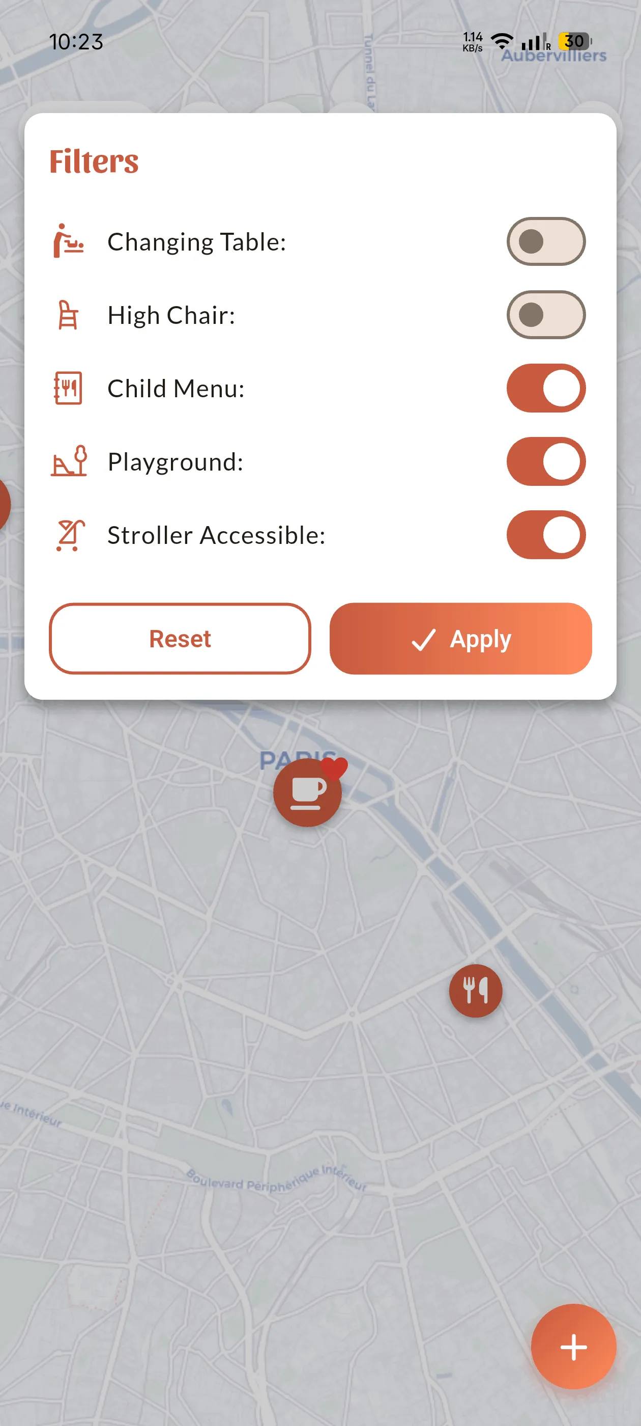 Filter by amenities