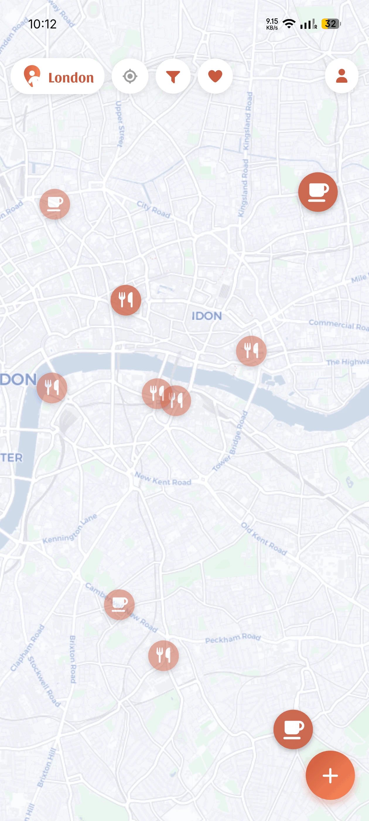 TribuMap map view showing kid-friendly places in London