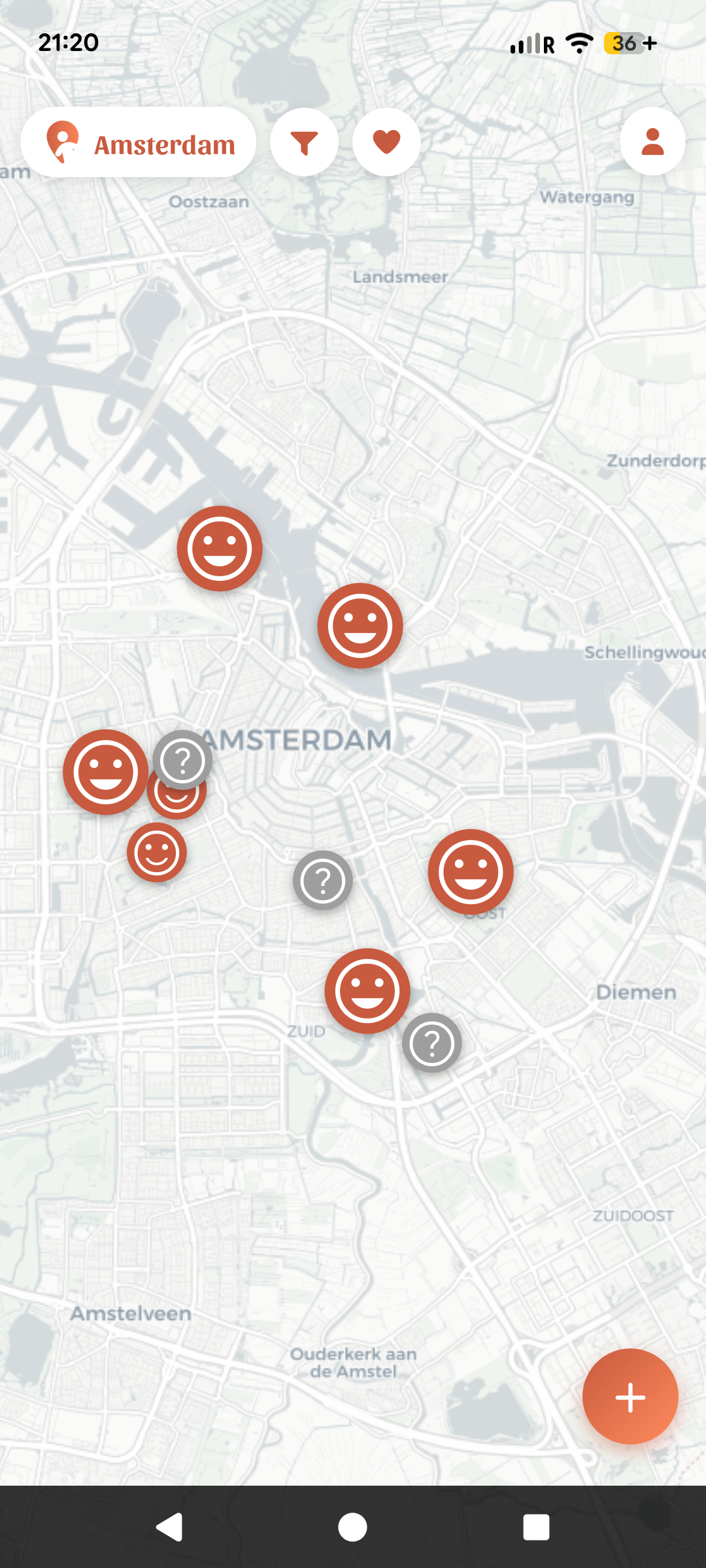 TribuMap map screen — tap the profile icon in the top right corner